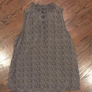 J Crew Sleeveless Ruffle Collar Blouse